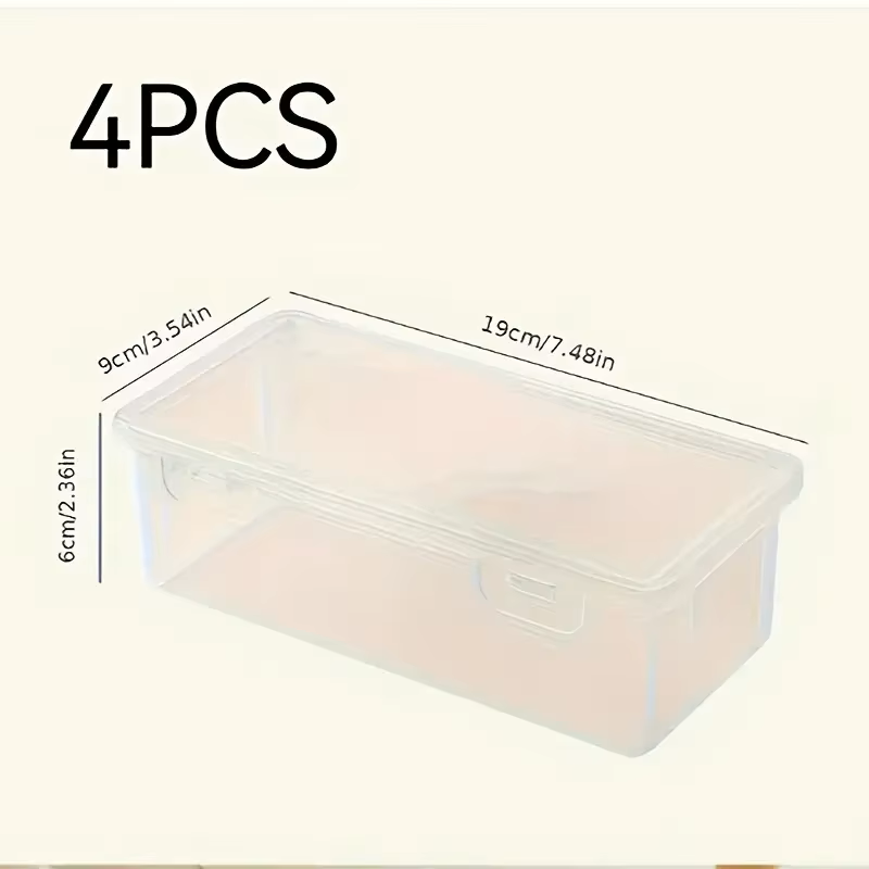 Stationery Office Supply Store - 4 duże przezroczyste pudełka do przechowywania