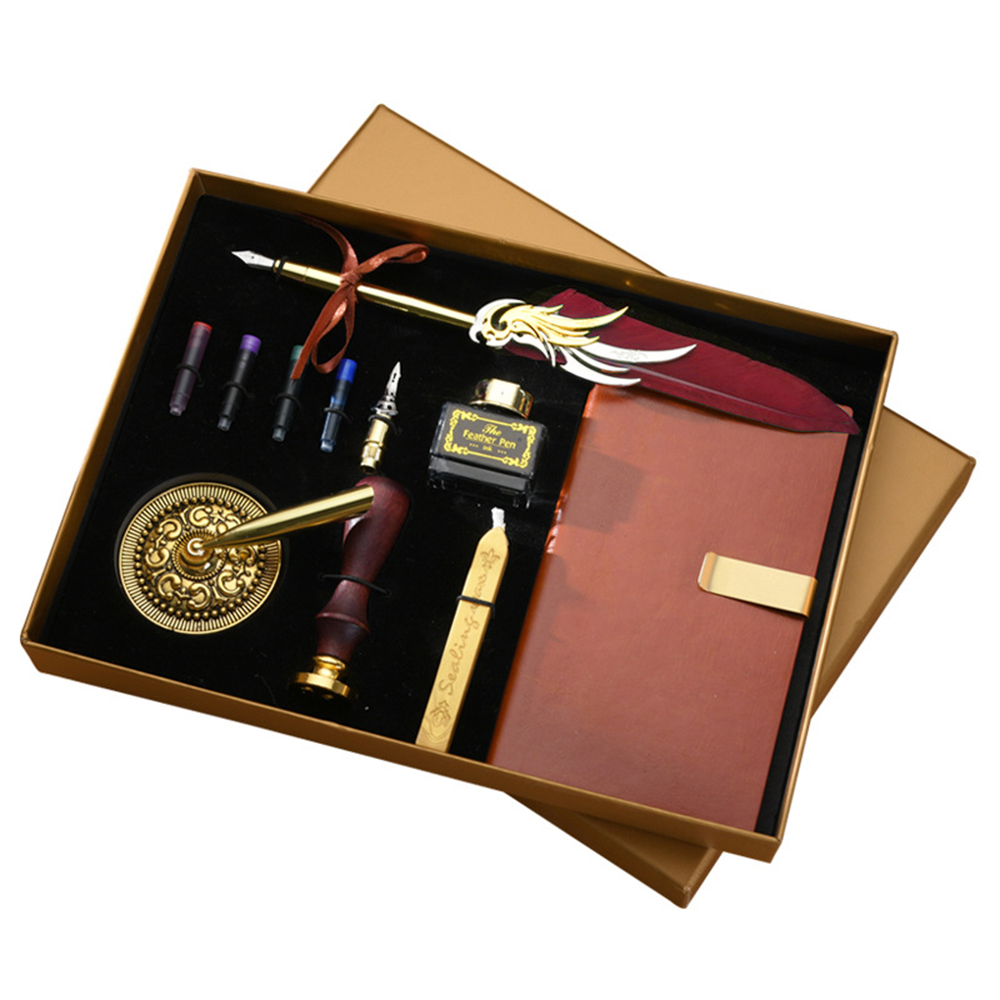 Wax Seal Stamp Kit - Zestaw Pióro z Gęsim Piórem i