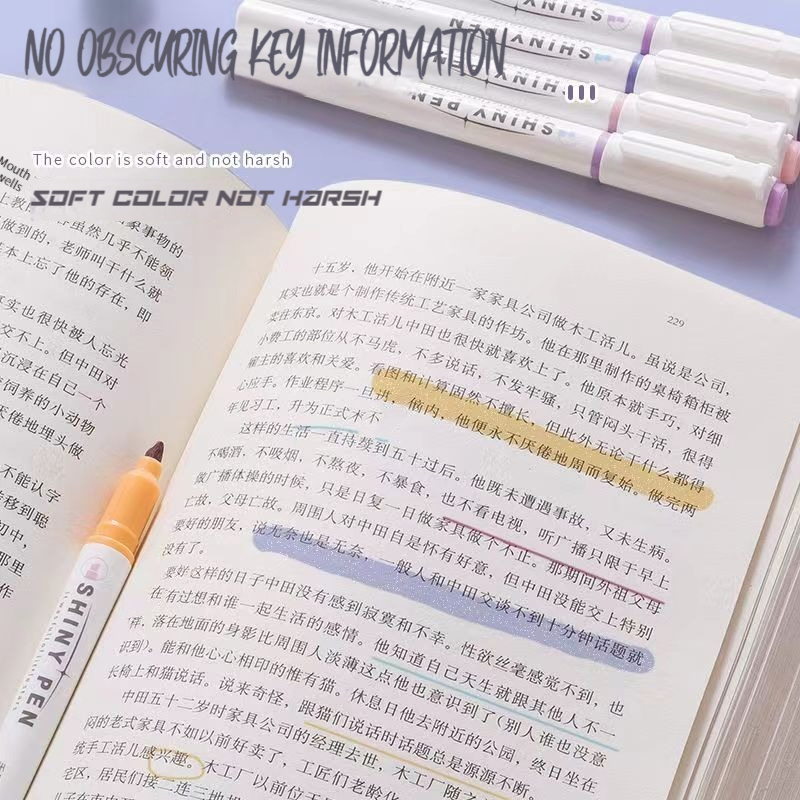 4 szt./pudełko Kawaii Brokatow – Highlighter Set Pastel recenzja i cena